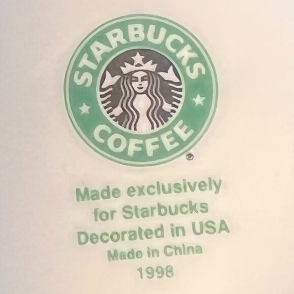 Vintage STARBUCKS COFFEE CO Asian Inspired Tea Teh Tee Porcelain Cup Mug 1998 - Picture 8 of 12